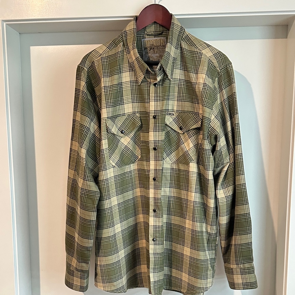 DIXXON Green and Tan Plaid Men's Shirt